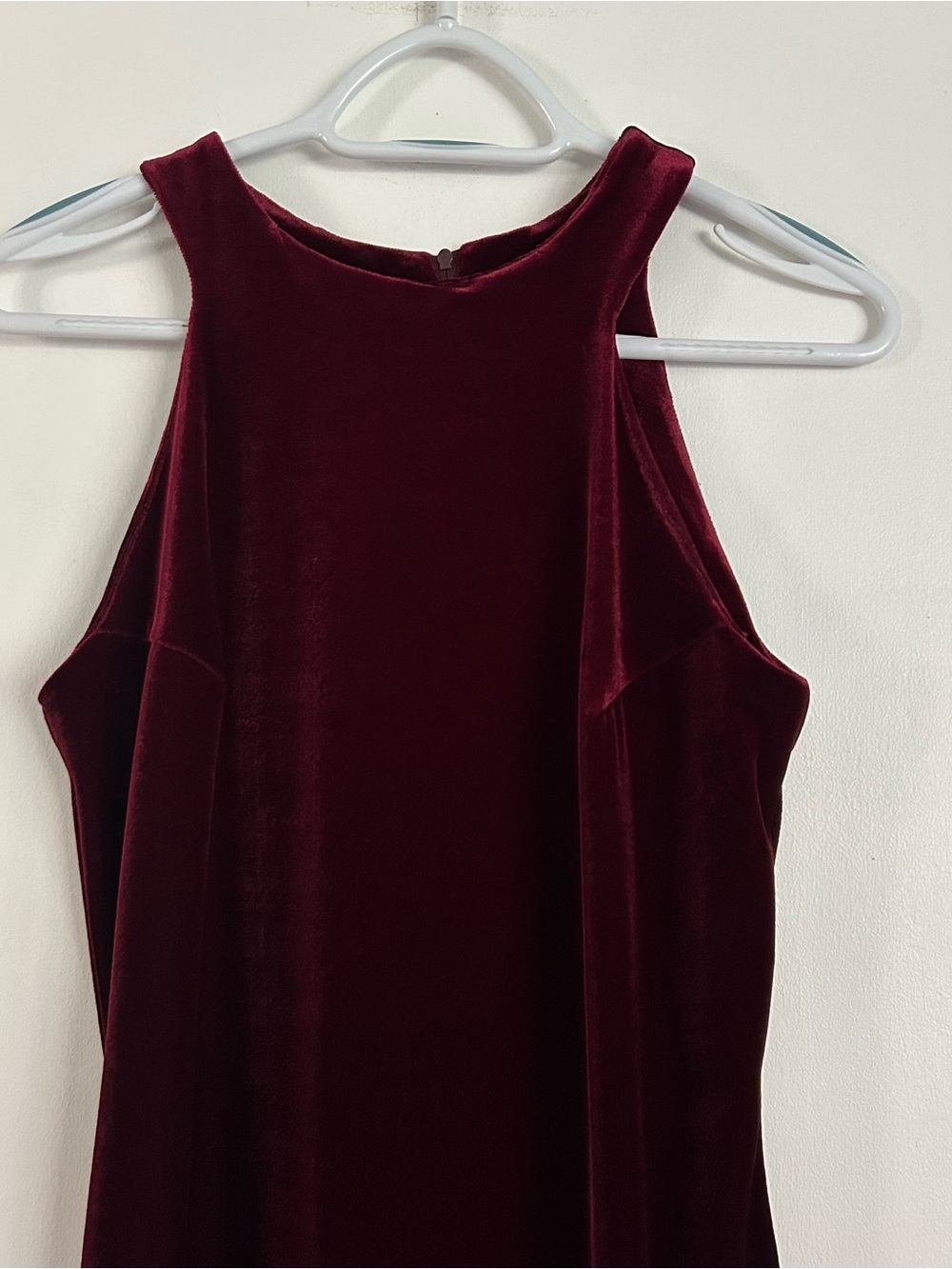 Vintage All that Jazz Deep Wine Burgundy Velvet Mini Dress Small Bodycon Stretch